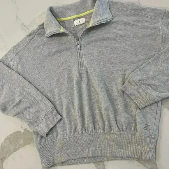 Lou & Grey Signature Soft Half Zip Pullover Sweatshirt Heather Gray Womens Large - Picture 2 of 6